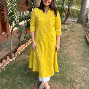 Yellow Ethnic Wear Kurti