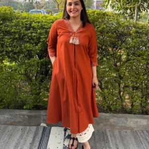 Brown Ethnic Kurti With pocket